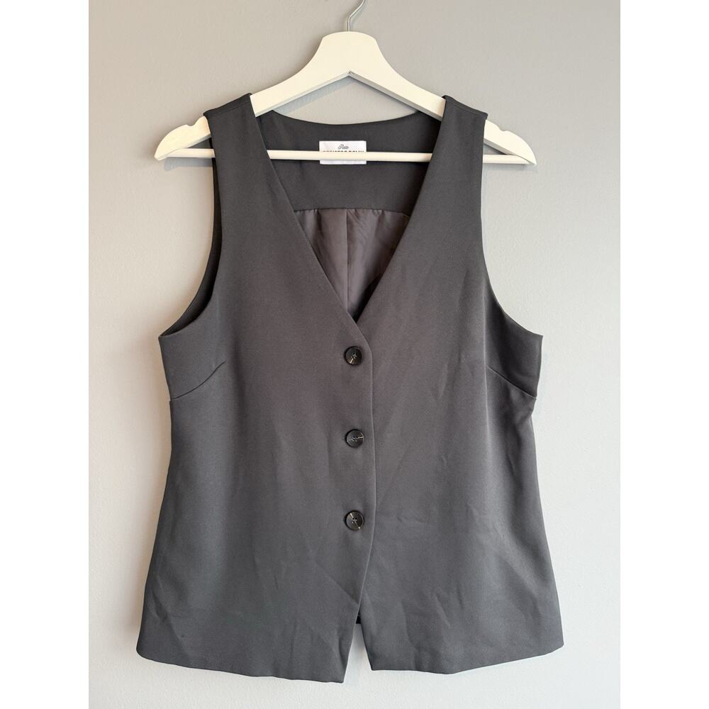 Princess Polly Petite Gray Vest Top US6 Button Front Blazer Minimalist Office